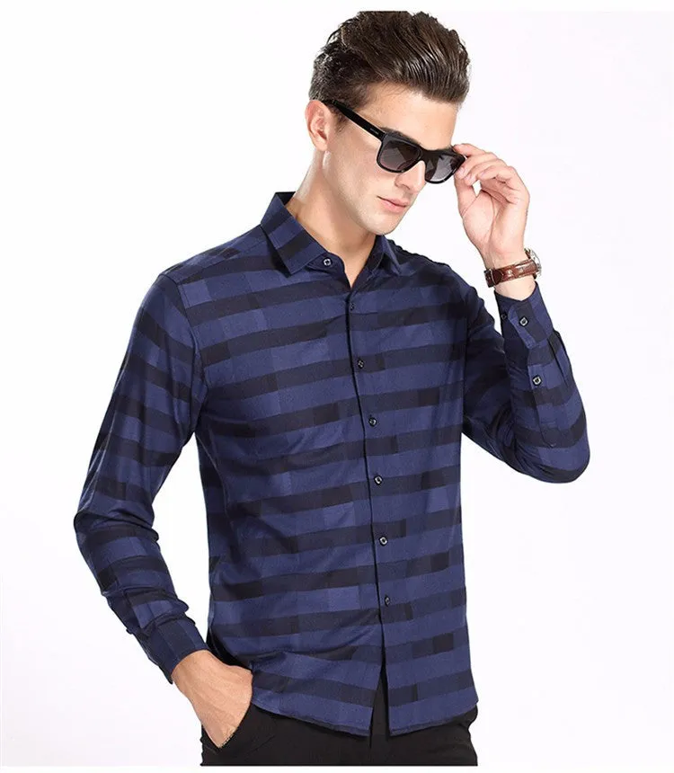 2017 High-grade New Fashion Brand Clothing Men Shirt Long Sleeve Business Style.