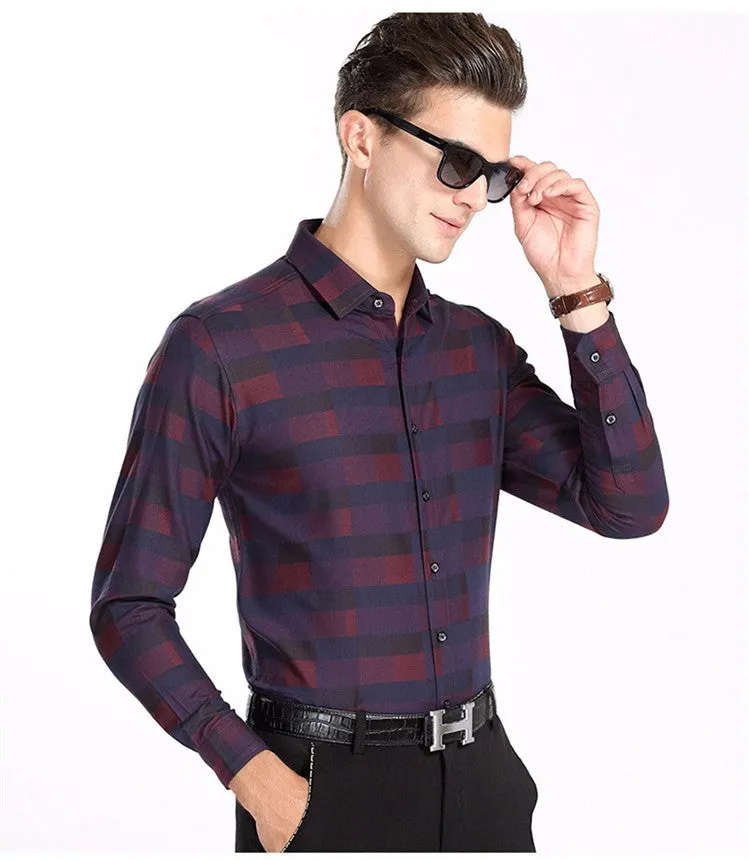 2017 High-grade New Fashion Brand Clothing Men Shirt Long Sleeve Business Style.