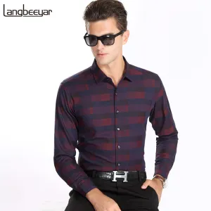 2017 High-grade New Fashion Brand Clothing Men Shirt Long Sleeve Business Style.