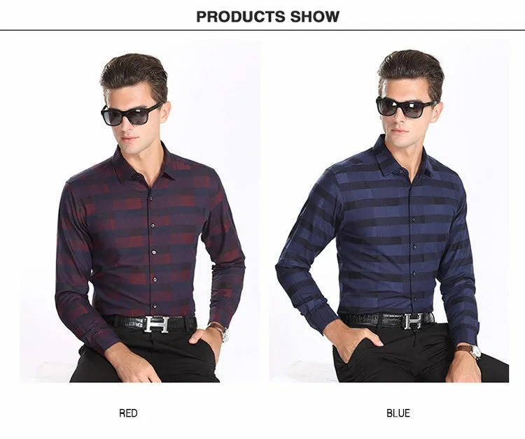 2017 High-grade New Fashion Brand Clothing Men Shirt Long Sleeve Business Style.