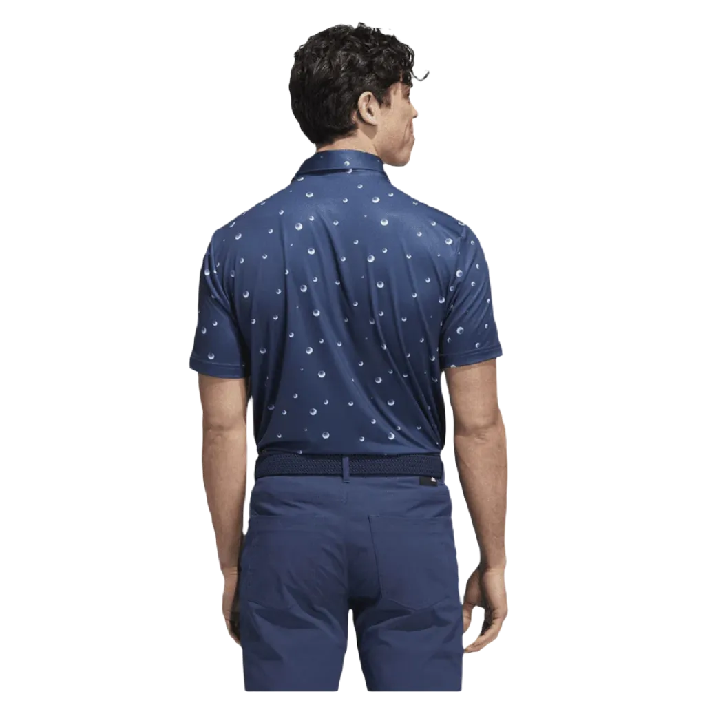 Adidas Ultimate365 Allover Print Golf Polo Shirt - Blue