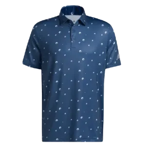 Adidas Ultimate365 Allover Print Golf Polo Shirt - Blue