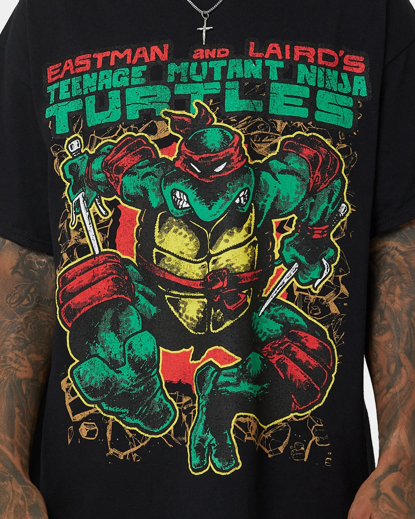 American Thrift X Teenage Mutant Ninja Turtles Raphael Vintage T-Shirt Black