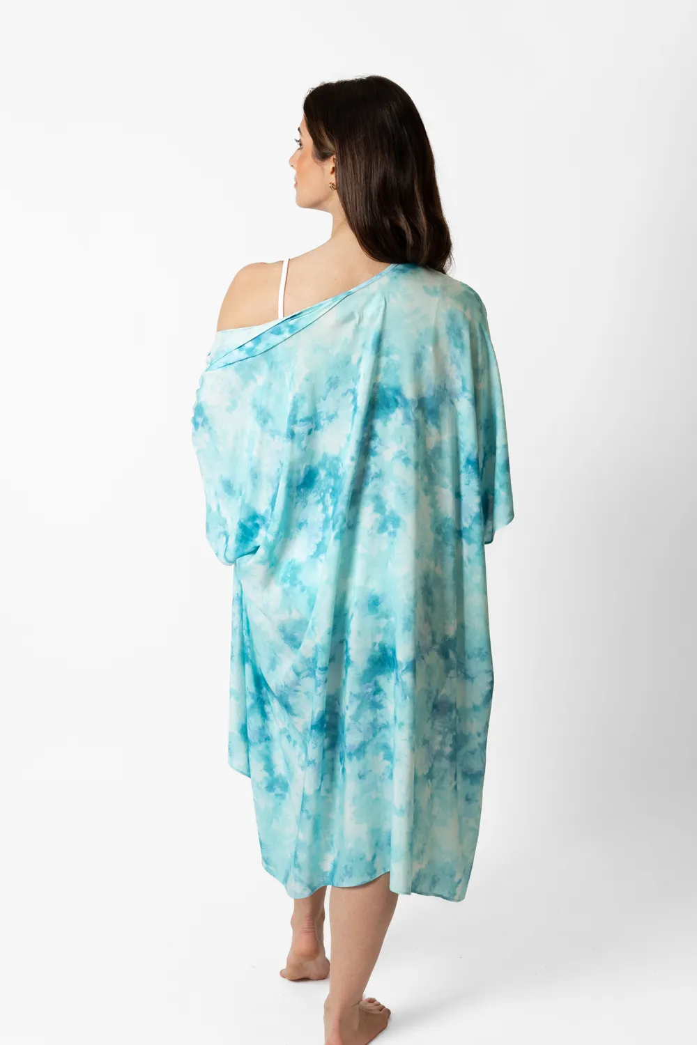 Aquarelle Tie Dye Printed Beach Kimono