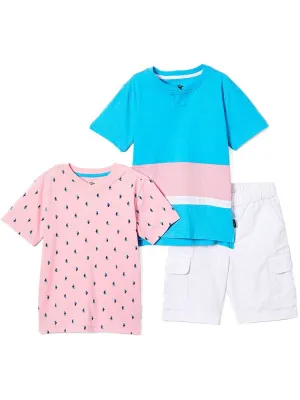 Beverly Hills Polo Club Boys 3 Piece T-Shirt Shorts Outfit Set, Sizes 4-7