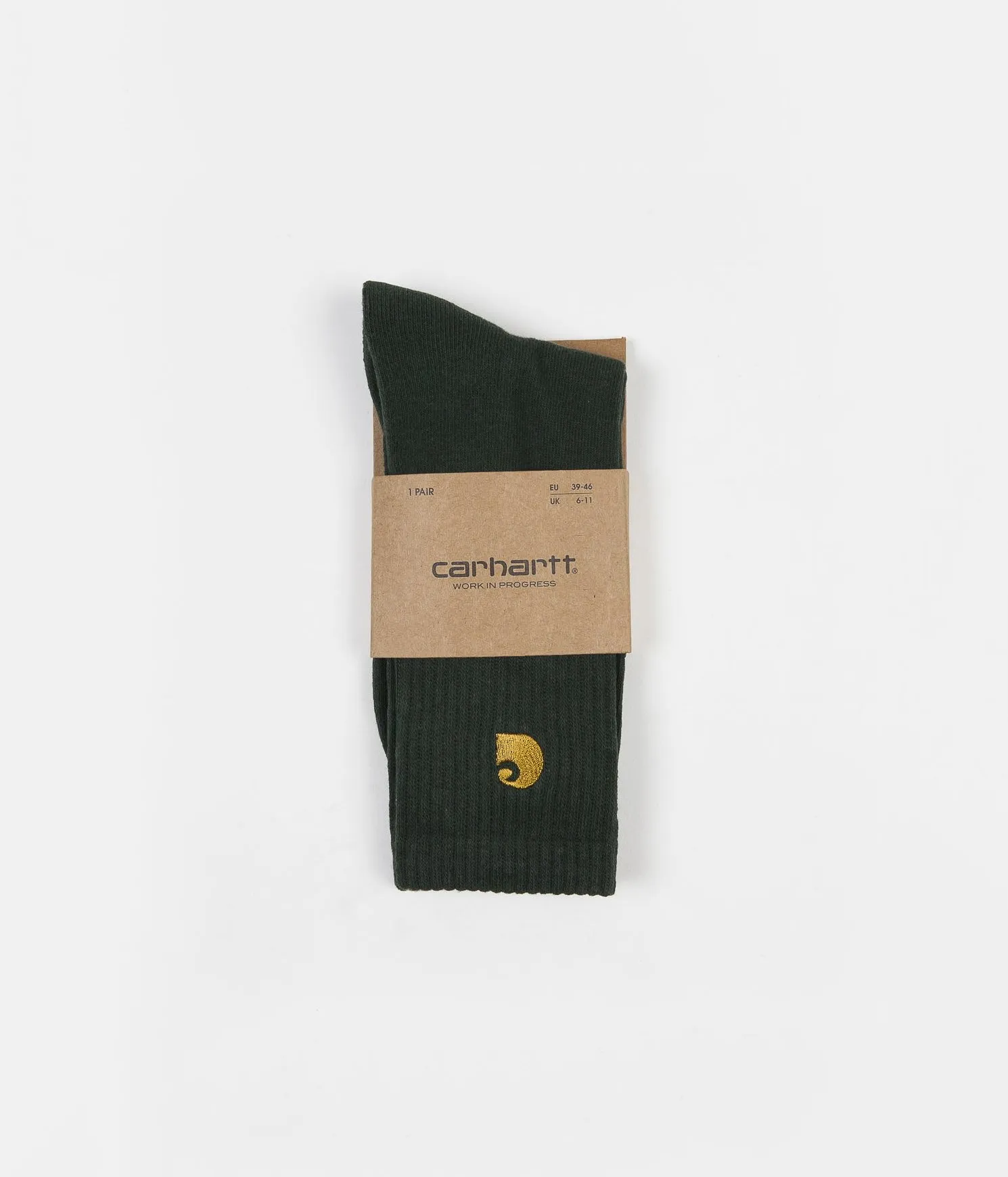 Carhartt Chase Socks - Bottle Green / Gold