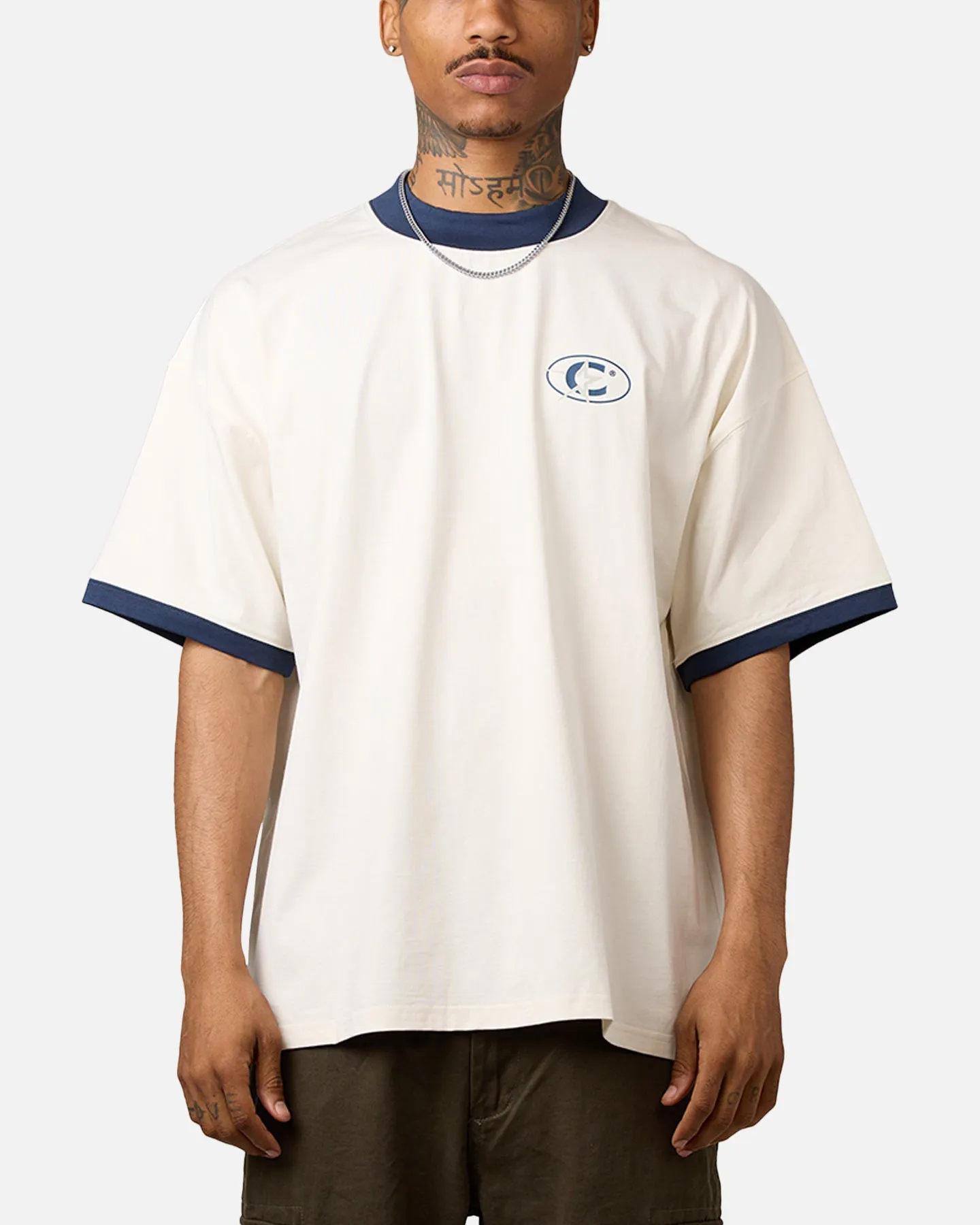 Carre C-Superstar Oversized Ringer T-Shirt Off White/Navy