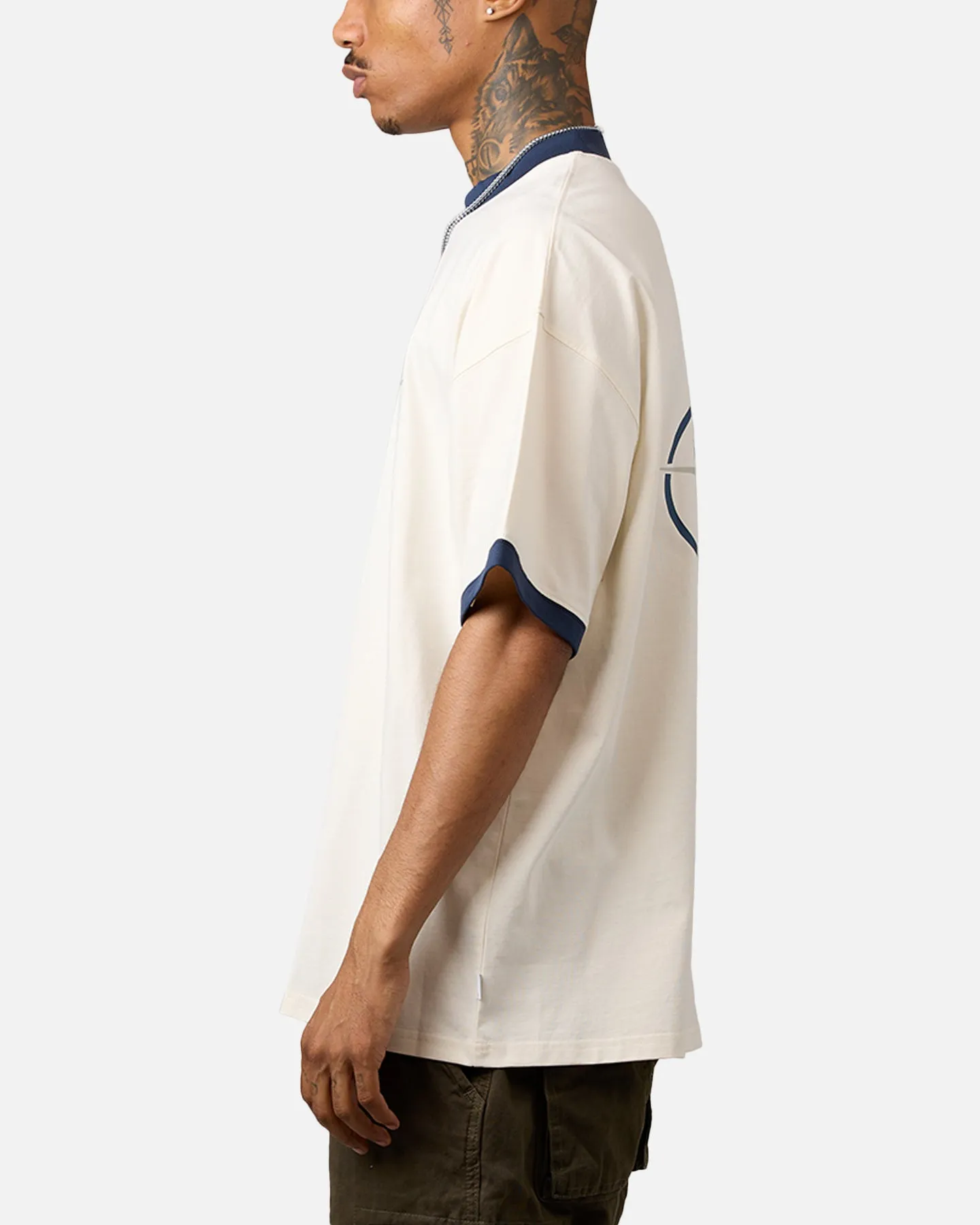 Carre C-Superstar Oversized Ringer T-Shirt Off White/Navy