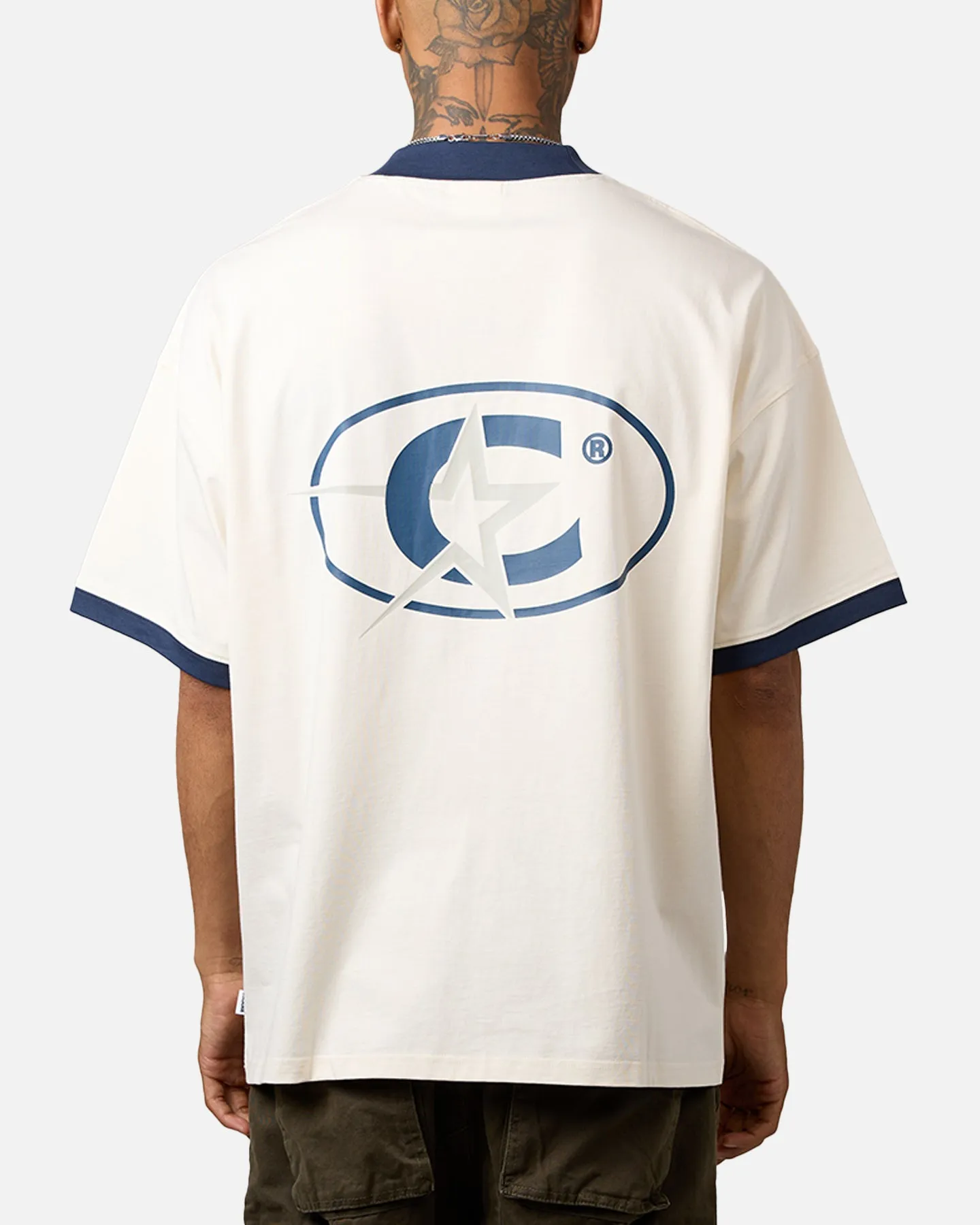 Carre C-Superstar Oversized Ringer T-Shirt Off White/Navy