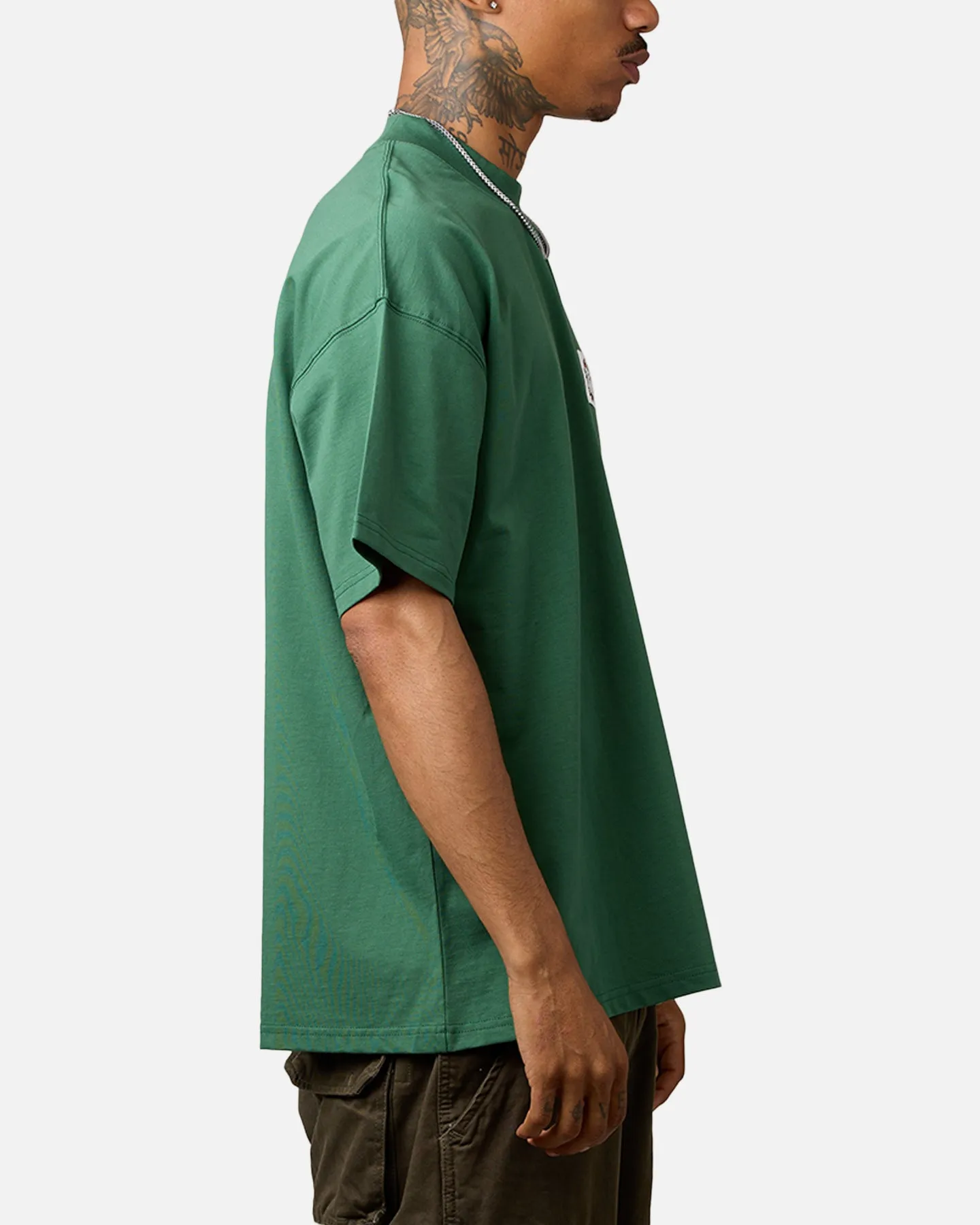 Carre Damask Oversized T-Shirt Forest Green