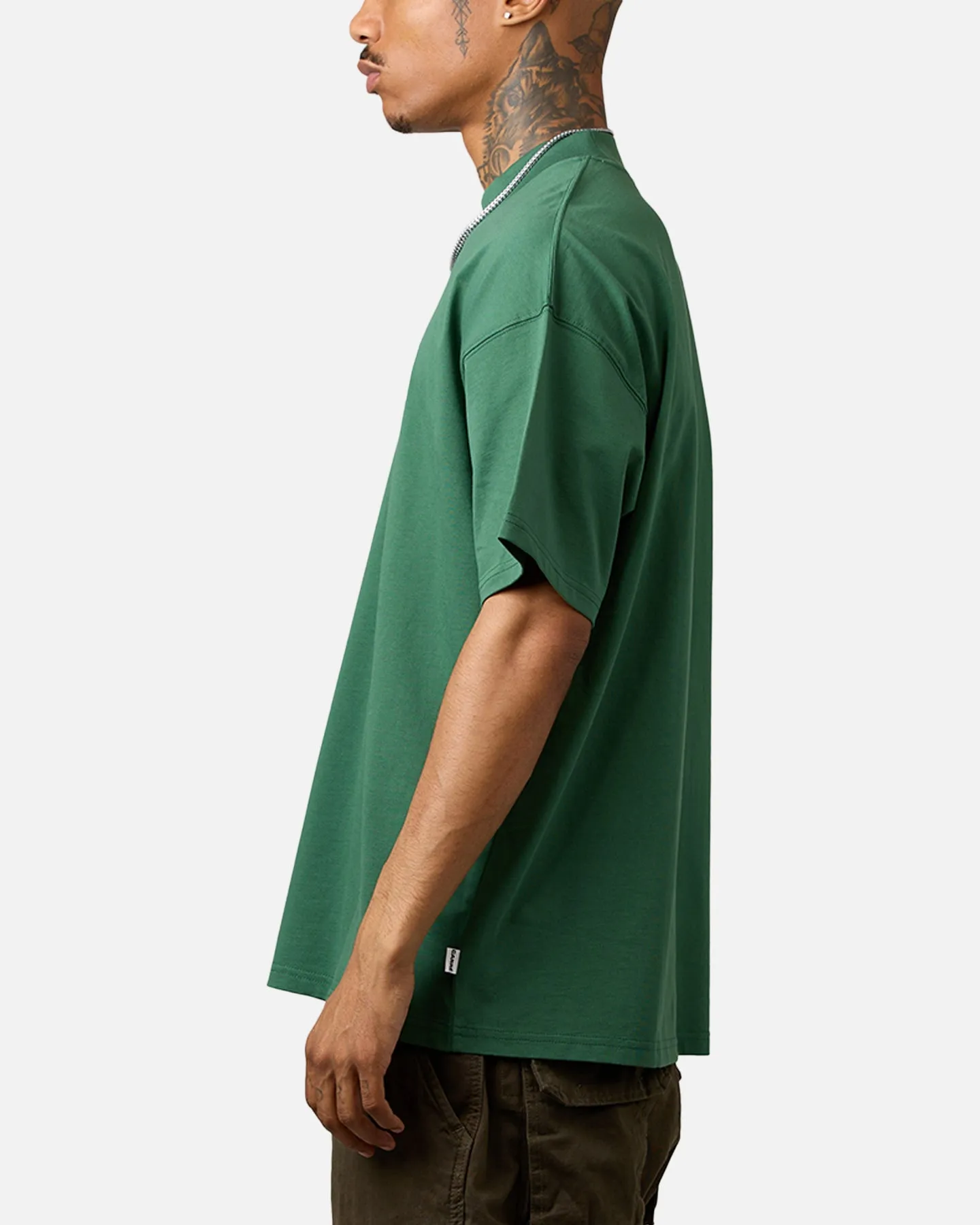 Carre Damask Oversized T-Shirt Forest Green