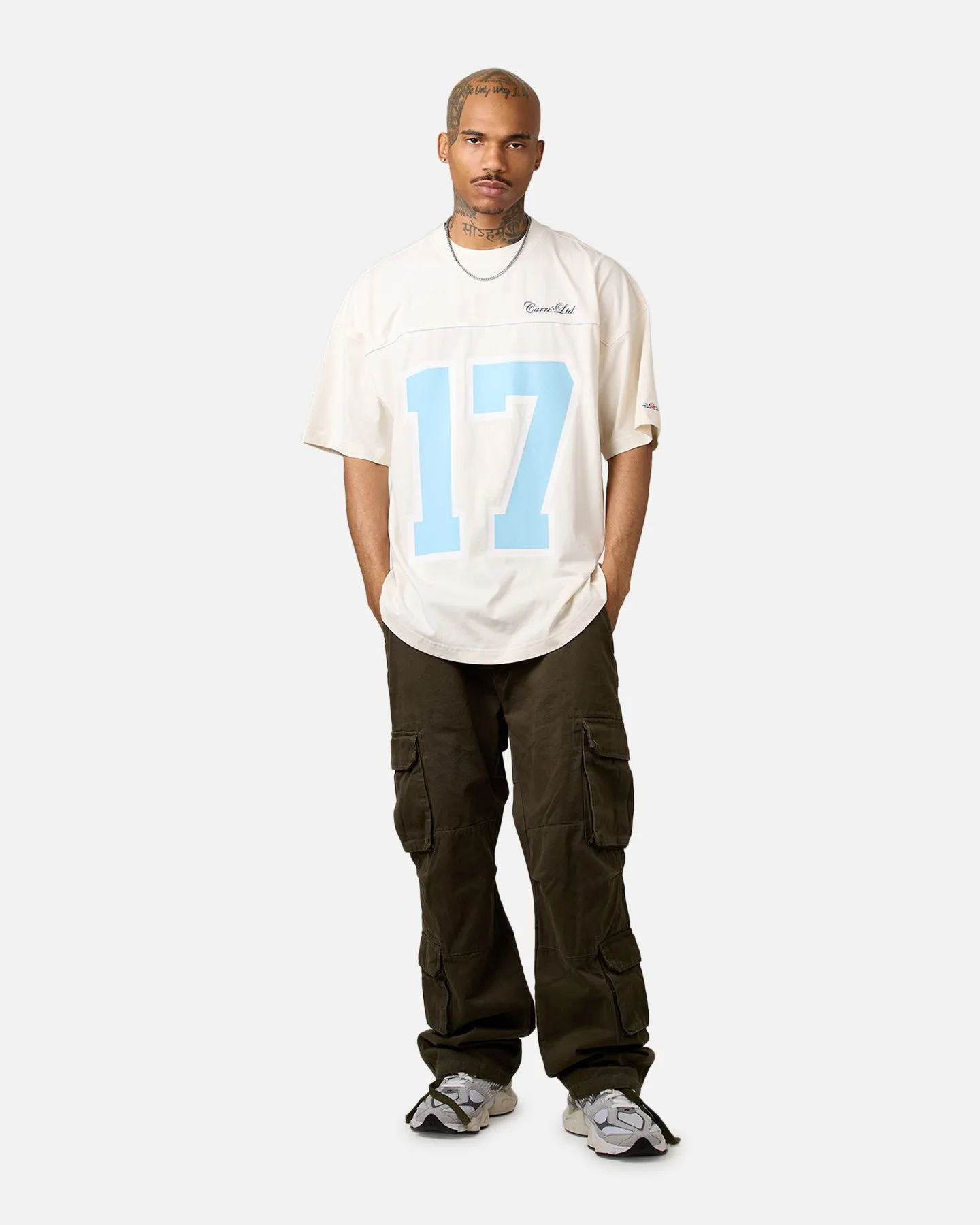 Carre Hitta Grid Iron T-Shirt Off White