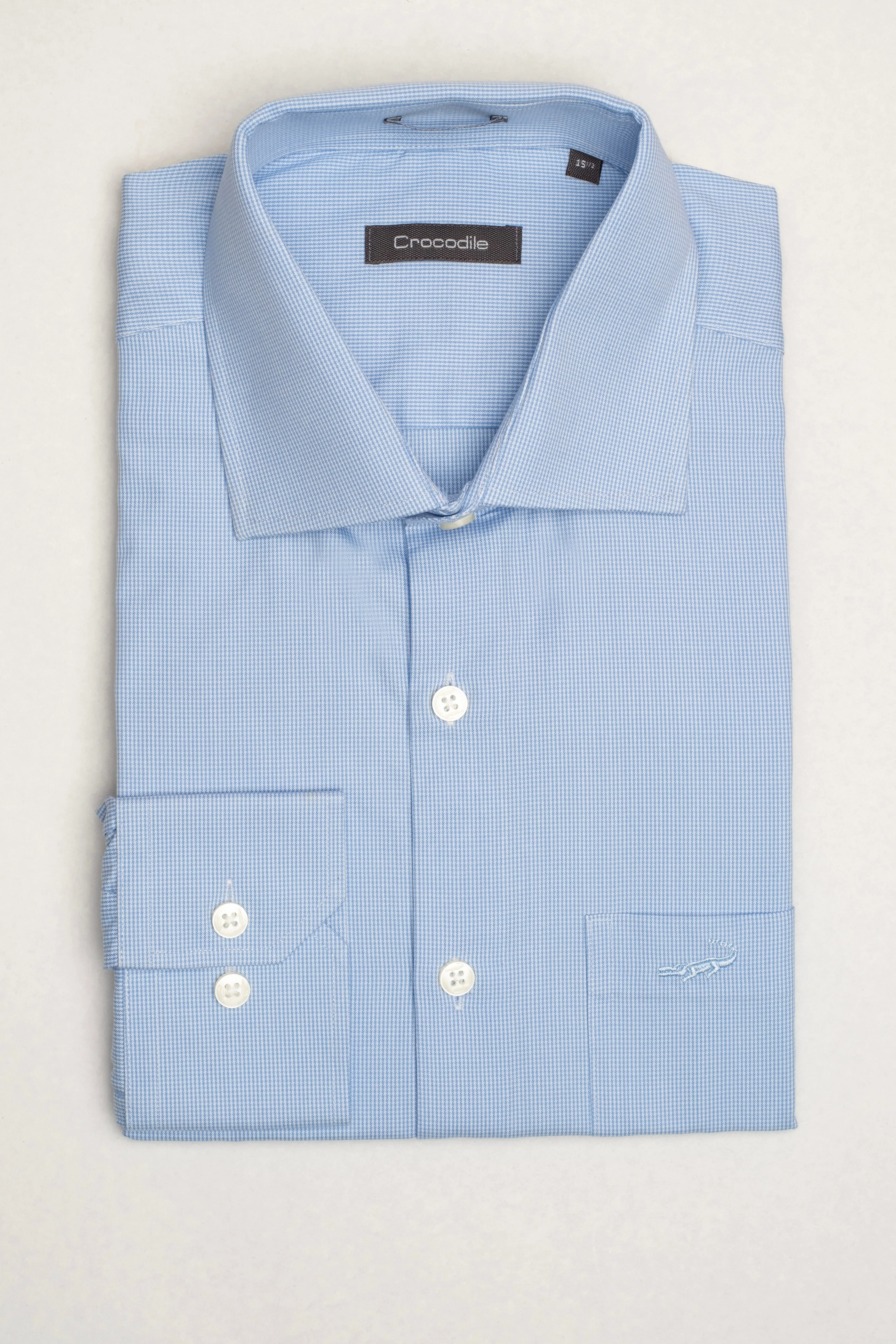 Crocodile Formal Seasonal Plain Slim Fit-Blue Marina