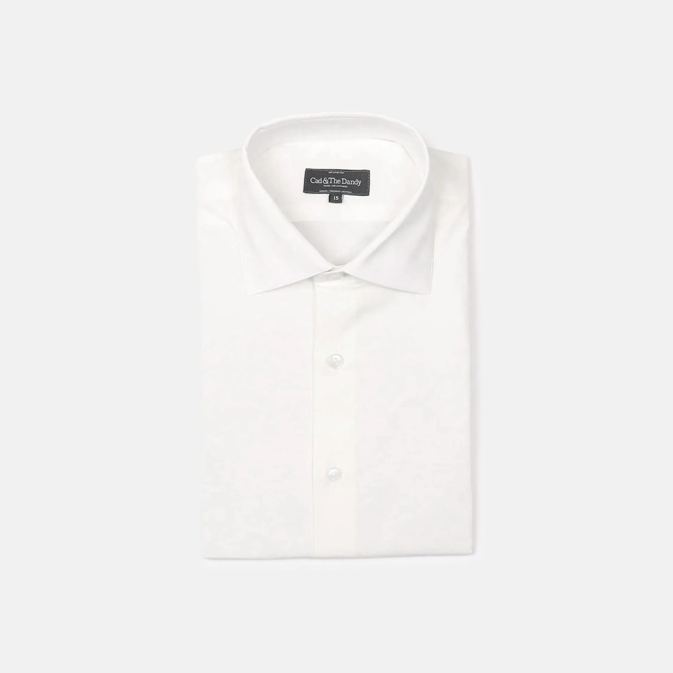 Cutaway Collar Shirt in Ivory Poplin