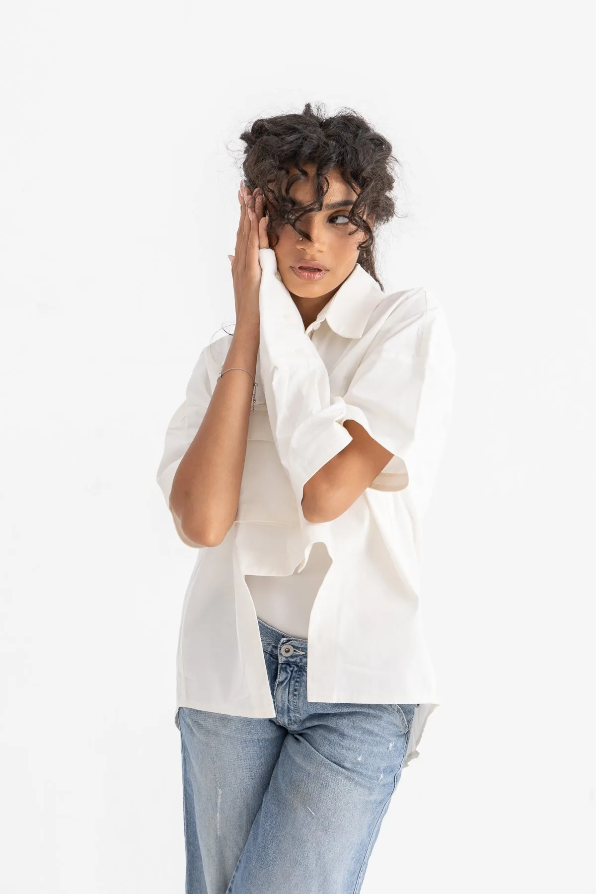 Cutout Poplin Shirt - Add On