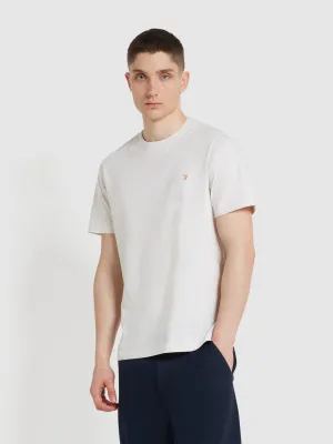 Danny Regular Fit Organic Cotton T-Shirt In Chalk Marl