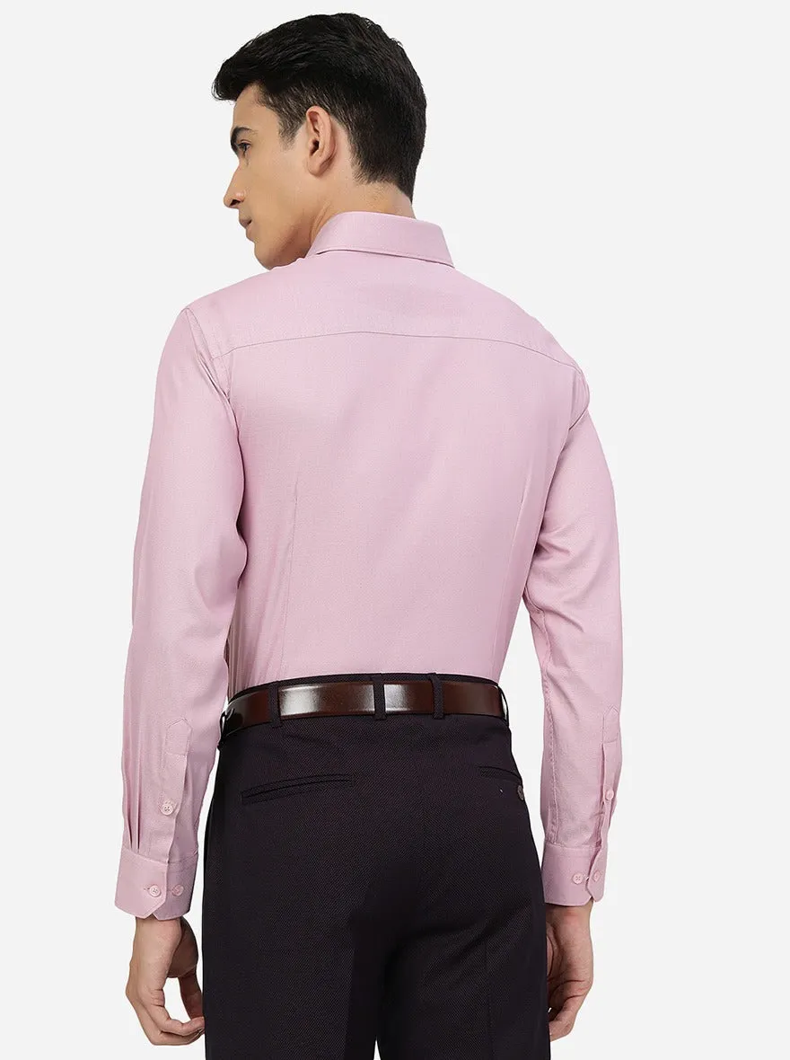 Dusty Pink Solid Slim Fit Formal Shirt | Greenfibre