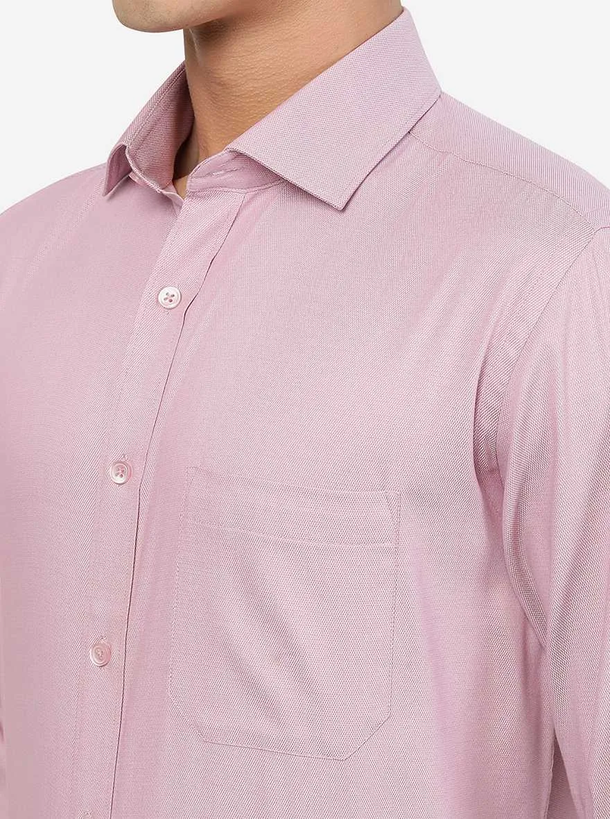 Dusty Pink Solid Slim Fit Formal Shirt | Greenfibre