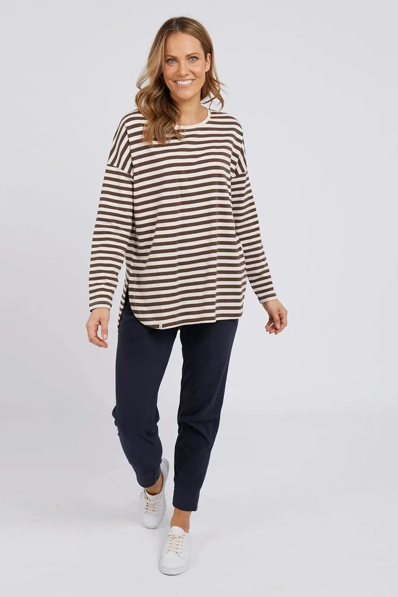 Elm - Fundamental - Lauren L/Sleeve Tee - Choc Stripe