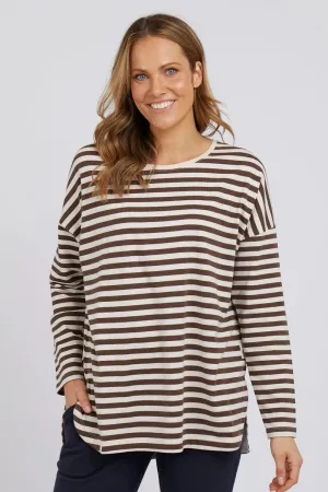 Elm - Fundamental - Lauren L/Sleeve Tee - Choc Stripe