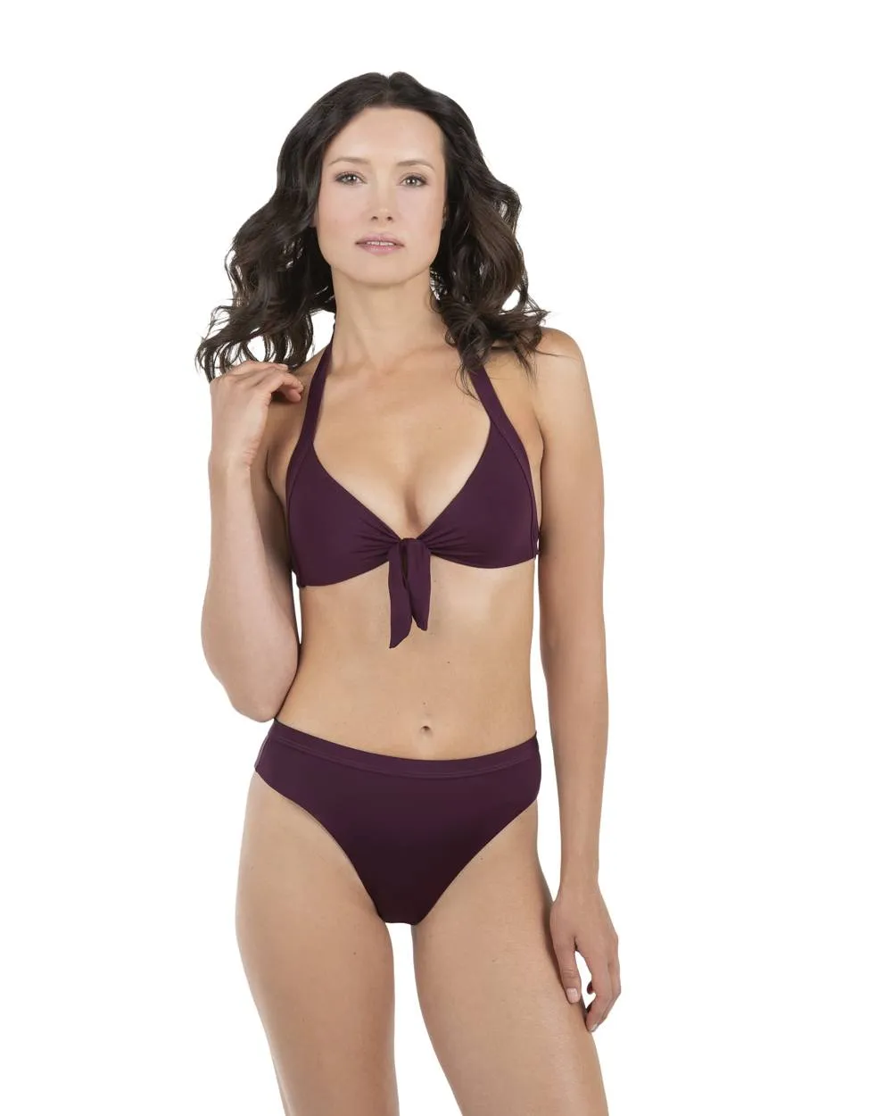 Envy Push Up® Tie Front Halter Top & High Leg Swimsuit Bottom