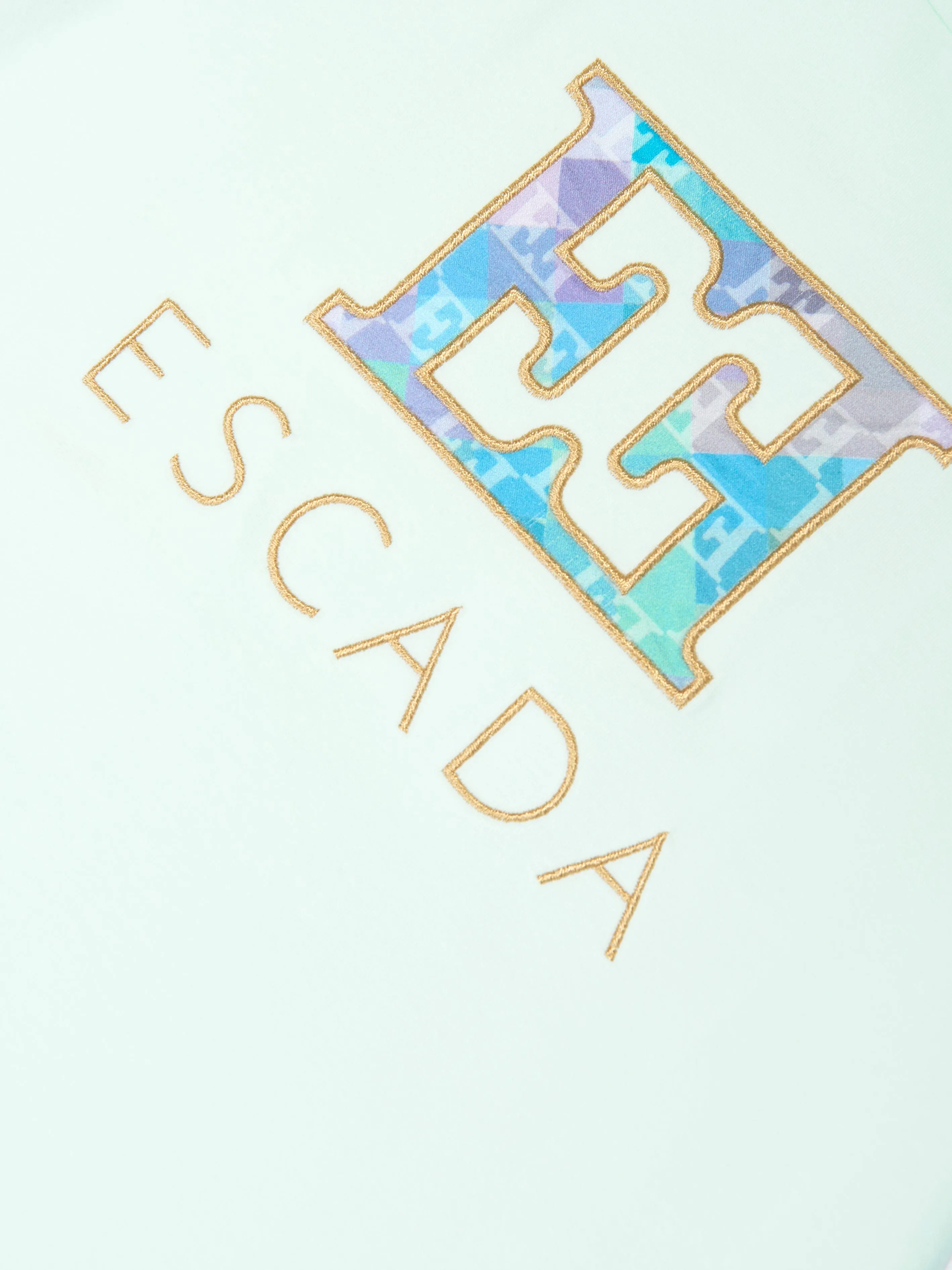 Escada Girls Embroidered Logo T-Shirt in Blue