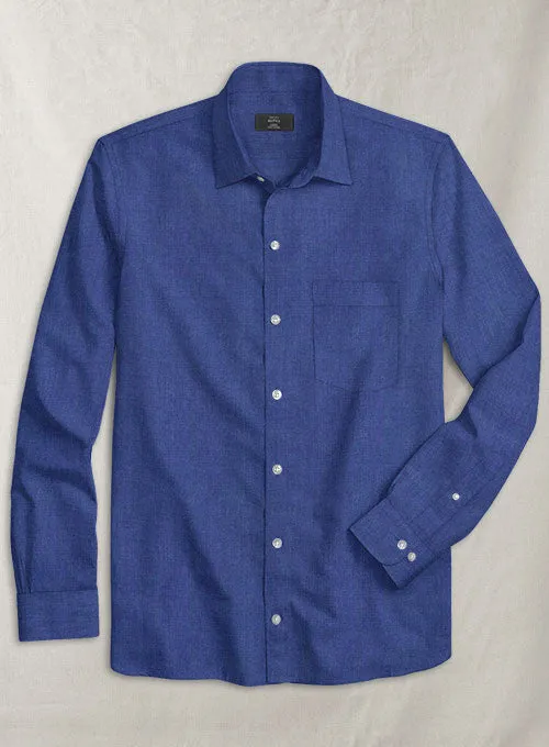 European Cruise Blue Linen Shirt