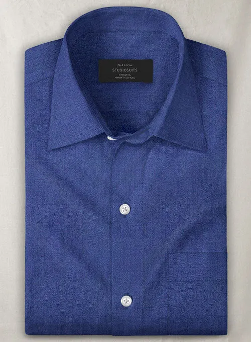 European Cruise Blue Linen Shirt