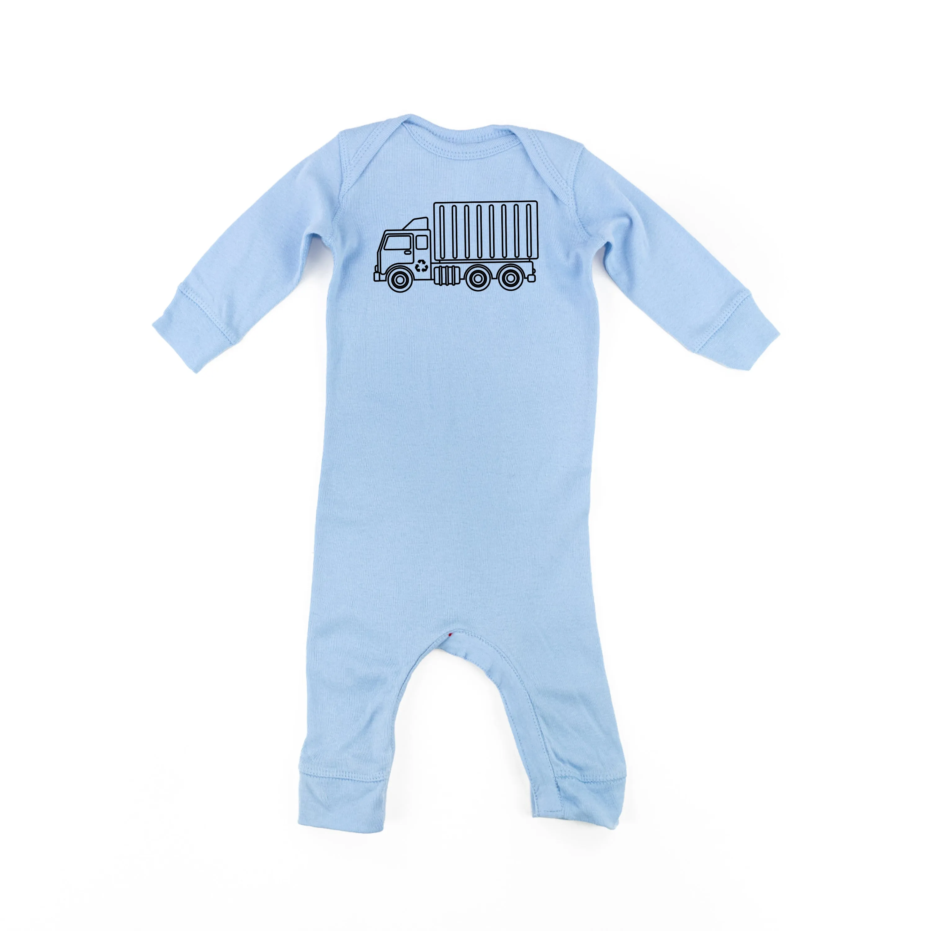 GARBAGE TRUCK - Minimalist Design - One Piece Baby Sleeper