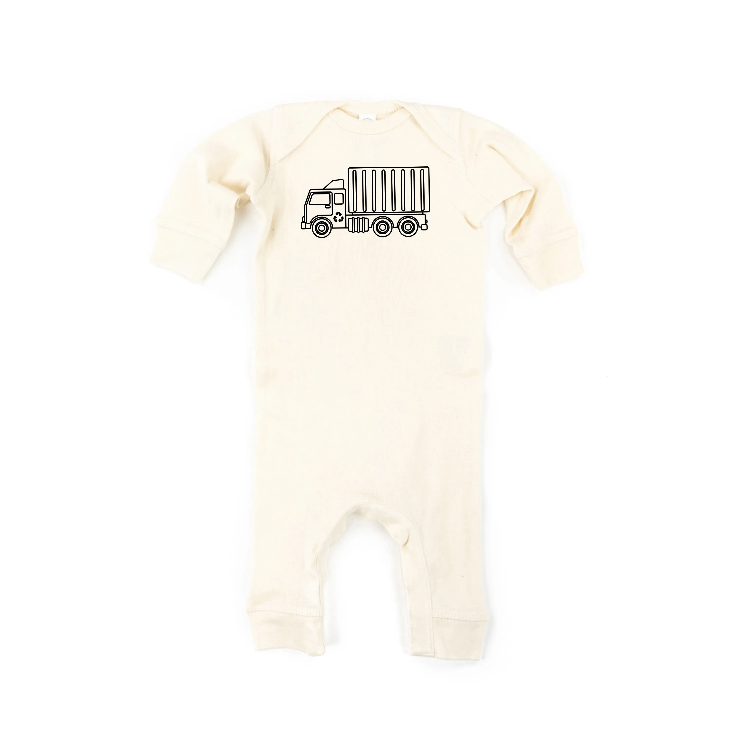 GARBAGE TRUCK - Minimalist Design - One Piece Baby Sleeper