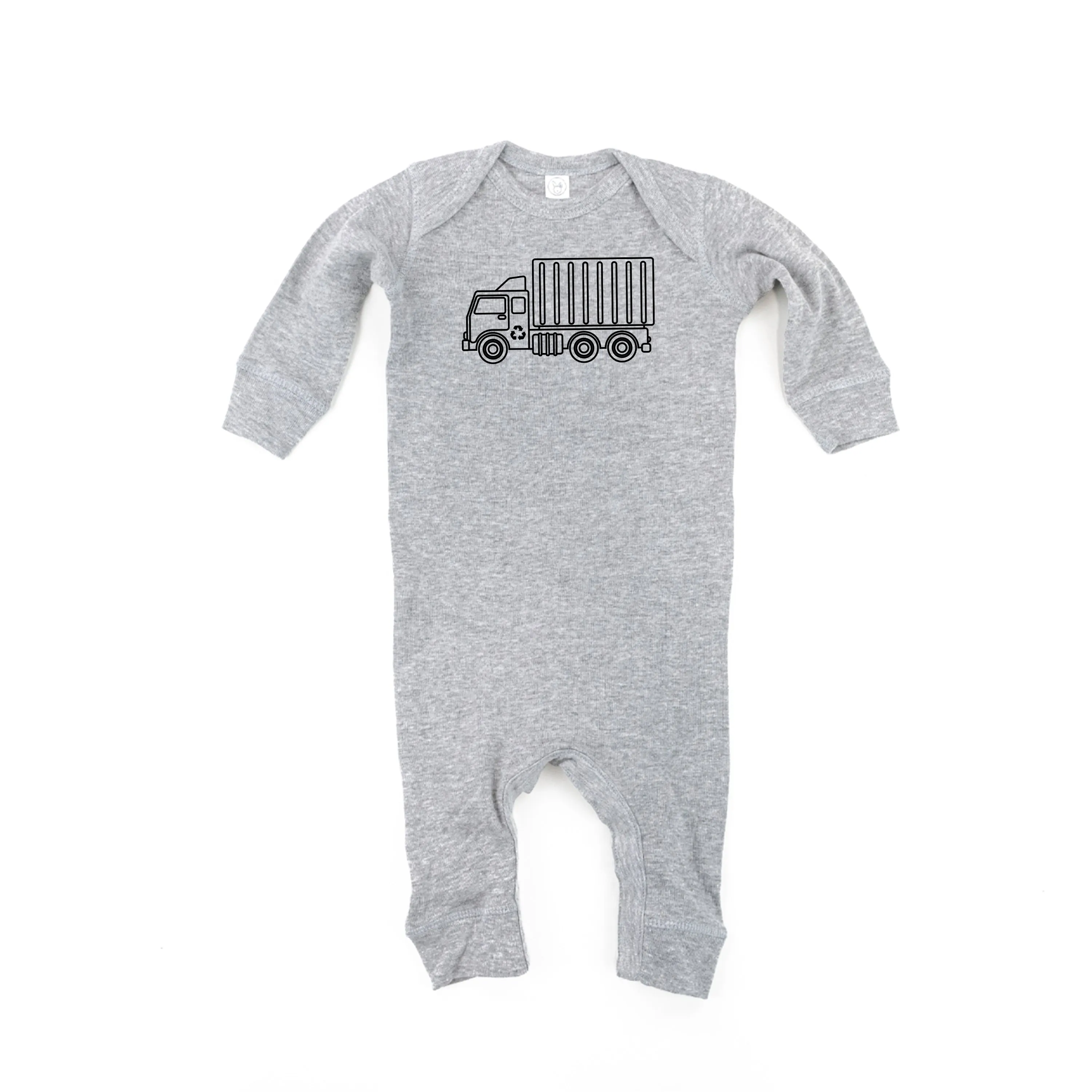 GARBAGE TRUCK - Minimalist Design - One Piece Baby Sleeper