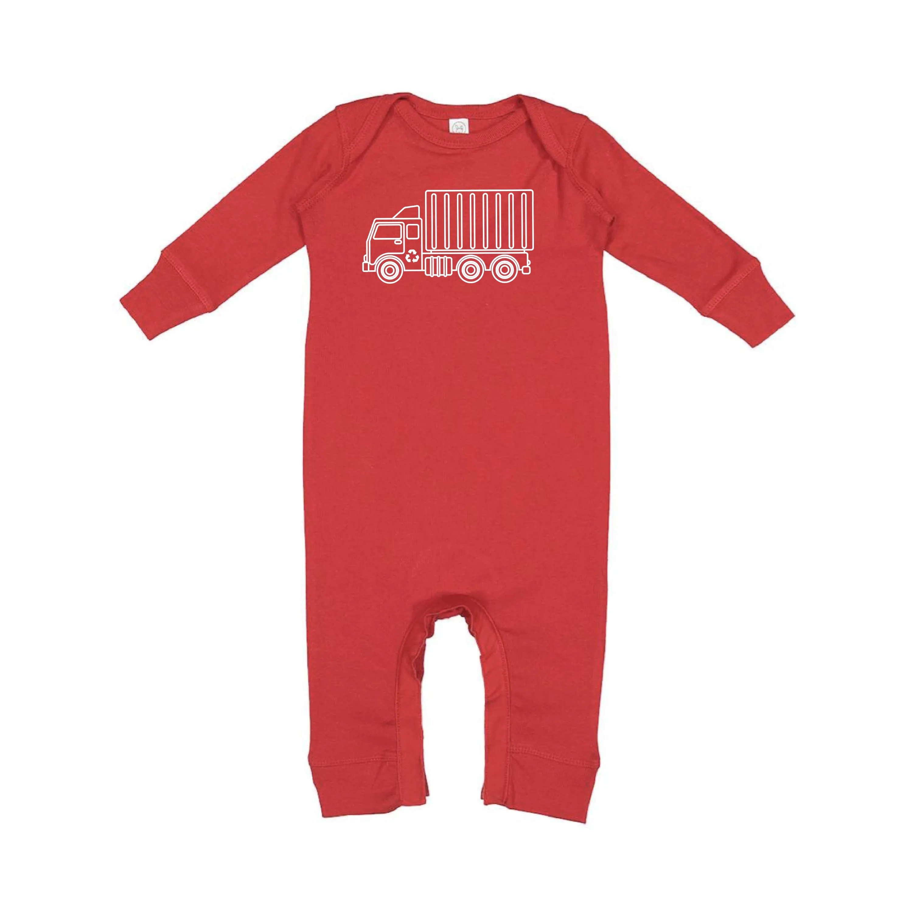 GARBAGE TRUCK - Minimalist Design - One Piece Baby Sleeper