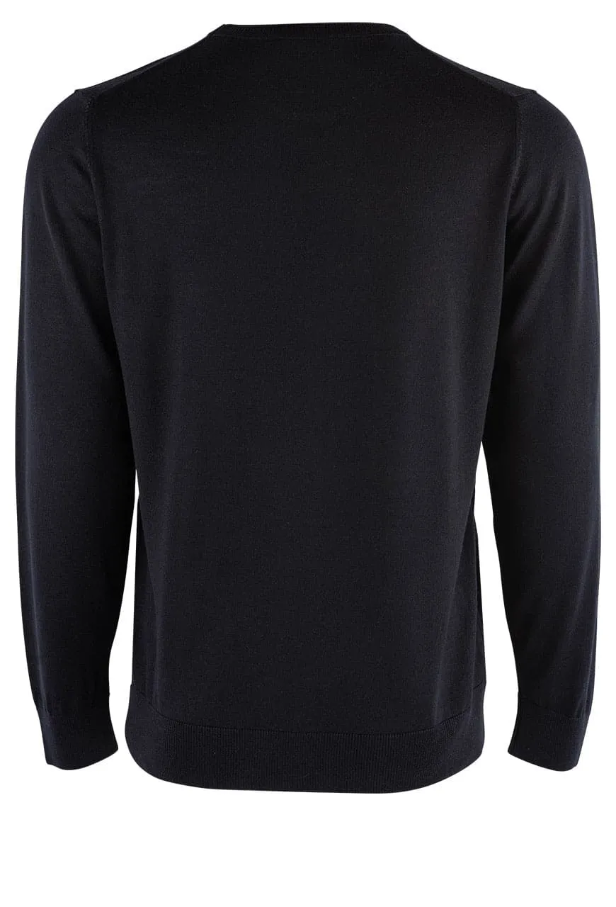 Garnet Men's Merino Wool Sweater - Navy