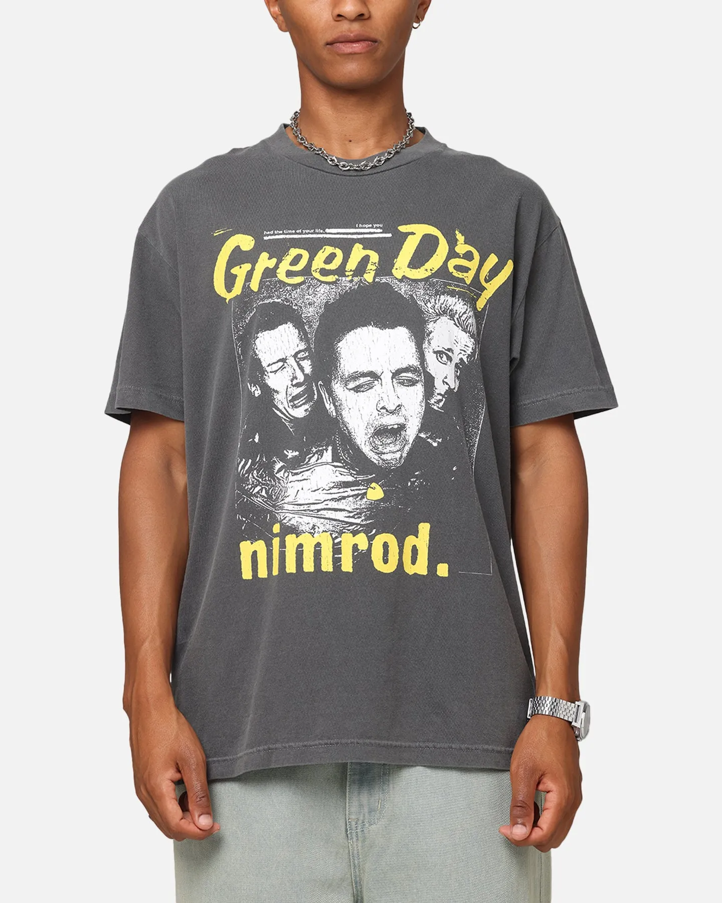 Green Day Nimrod Vintage T-Shirt Faded Black