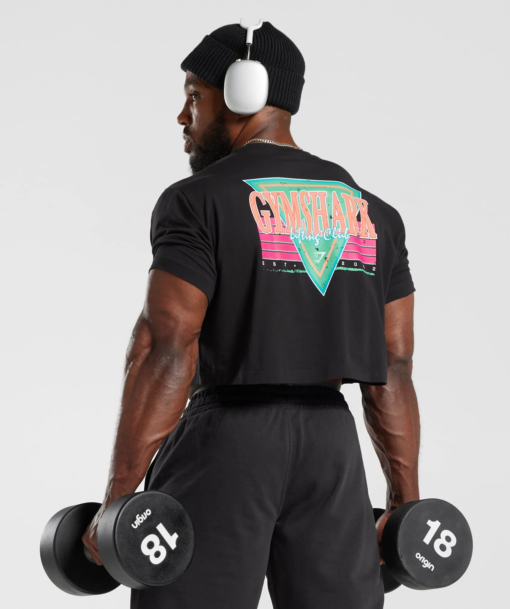 Gymshark Retrowave Crop T-Shirt - Black