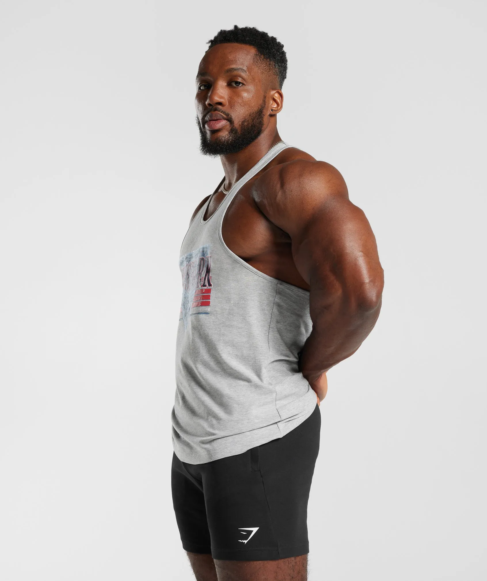 Gymshark Retrowave Stringer - Light Grey Core Marl