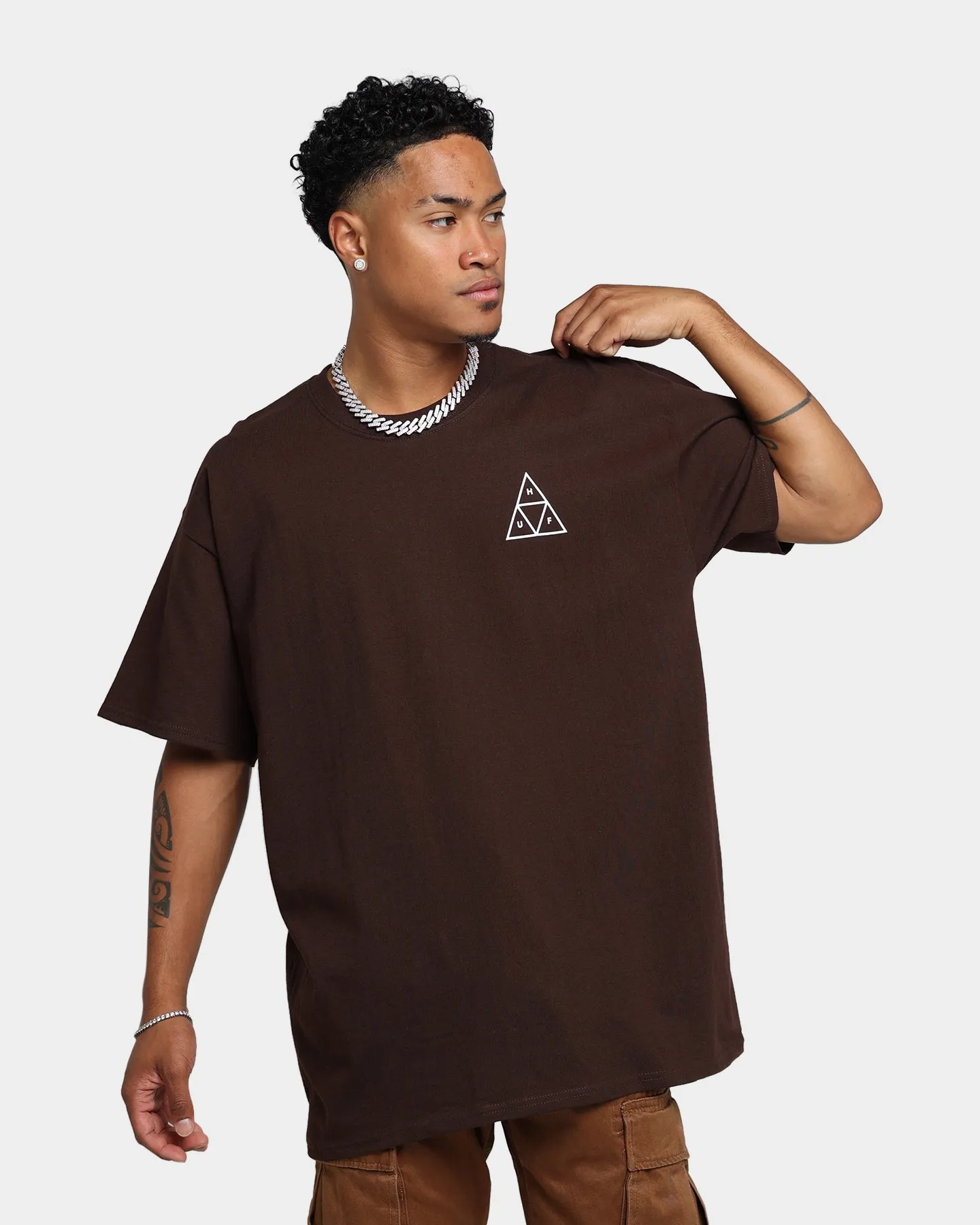 HUF Essentials T-Shirt Chocolate