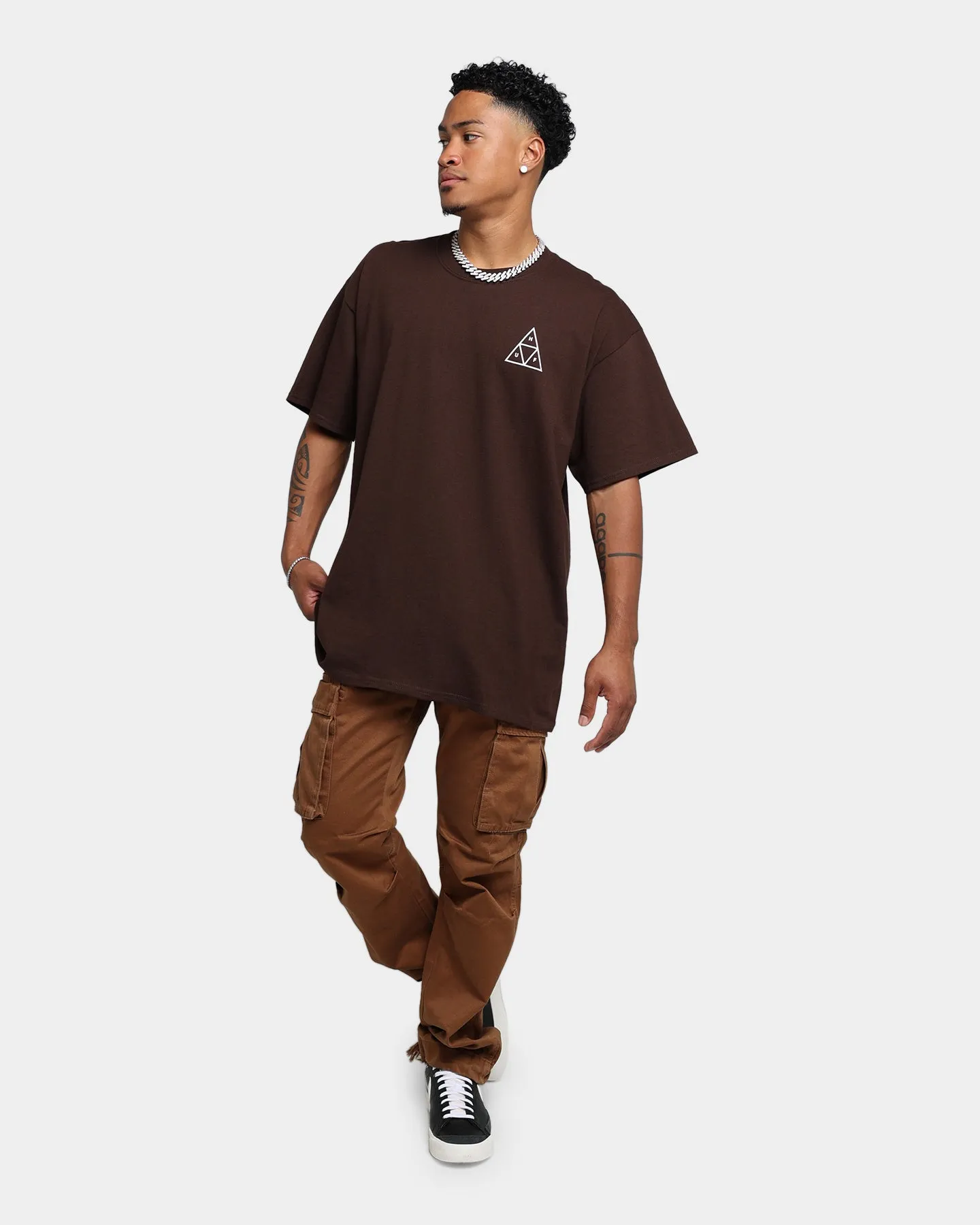 HUF Essentials T-Shirt Chocolate