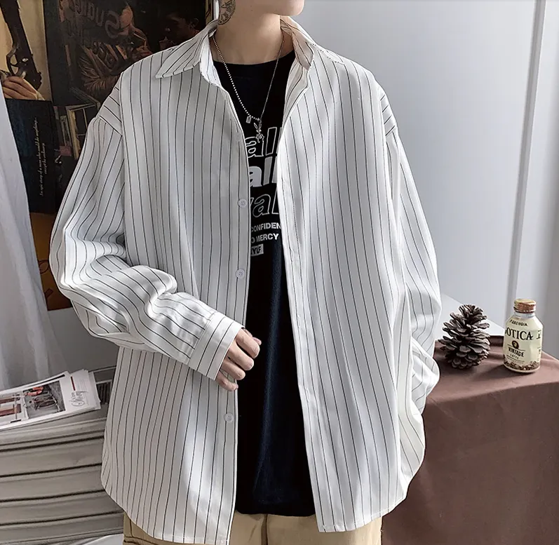 [Korean Style] 3 Colors Casual Striped Shirts