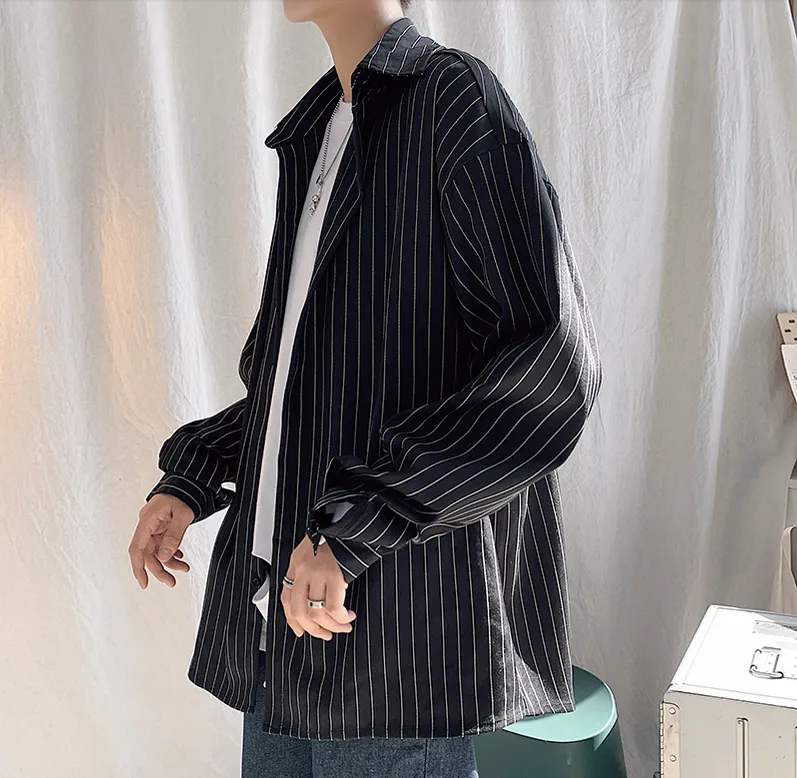 [Korean Style] 3 Colors Casual Striped Shirts