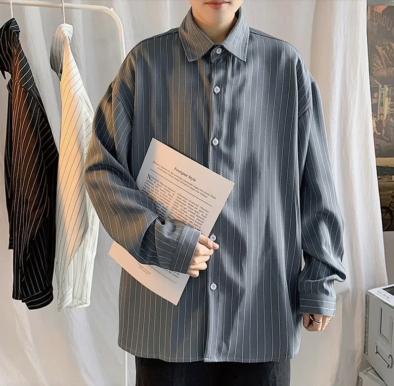 [Korean Style] 3 Colors Casual Striped Shirts