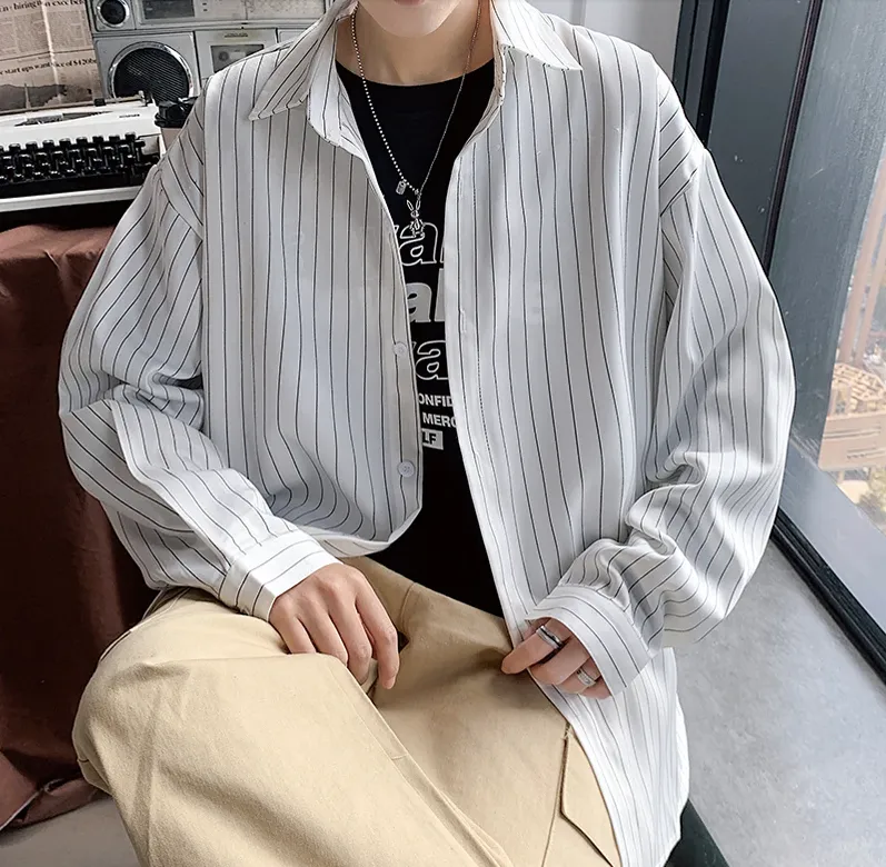 [Korean Style] 3 Colors Casual Striped Shirts