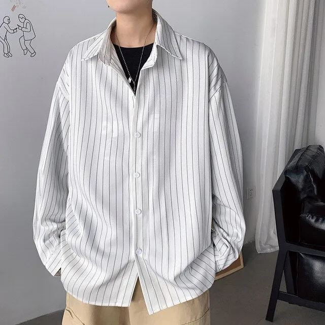 [Korean Style] 3 Colors Casual Striped Shirts