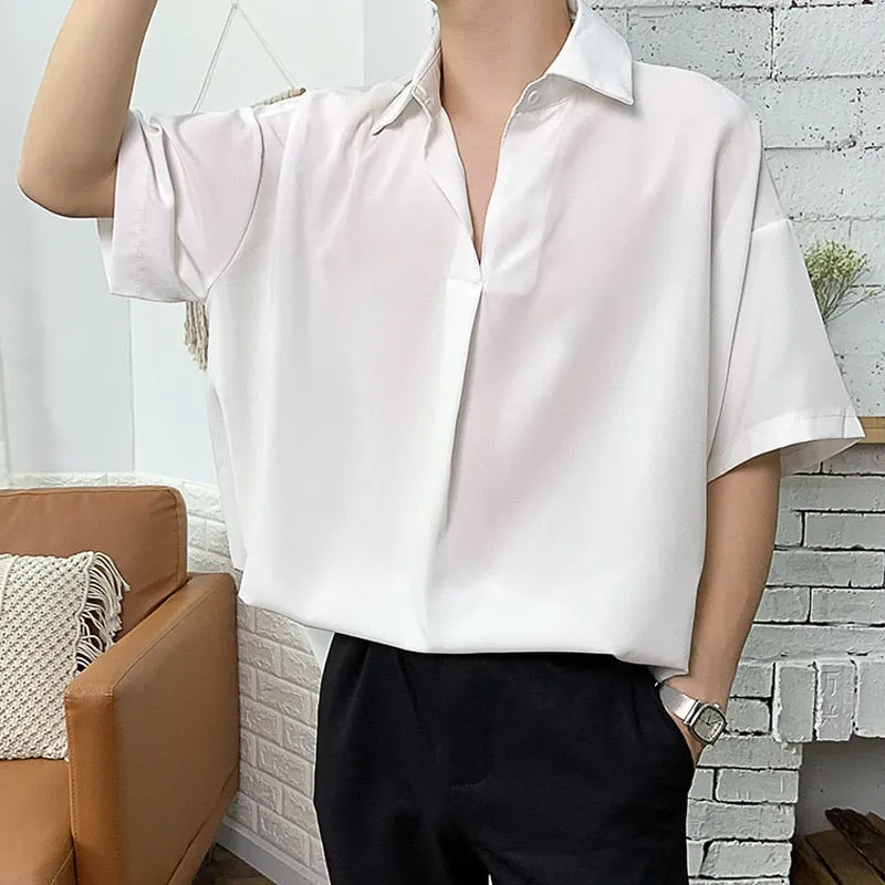 [Korean Style] 3 Colors Poly Casual Shirts