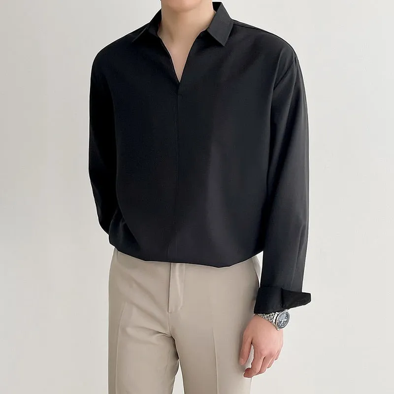 [Korean Style] 3 Colors Pullover V-Neck Shirts