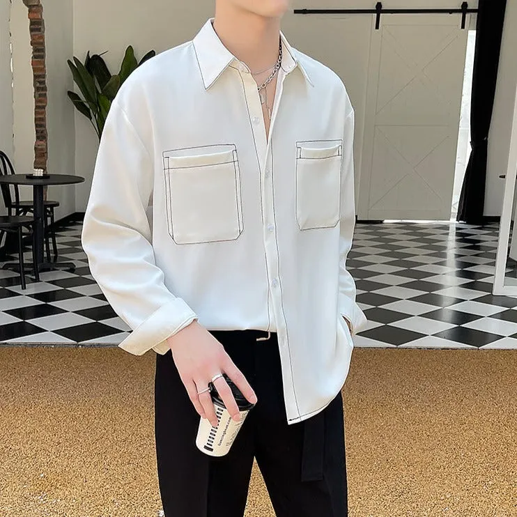 [Korean Style] 3 Colors Solid Casual Shirts