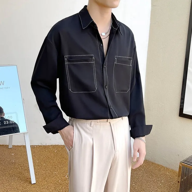 [Korean Style] 3 Colors Solid Casual Shirts