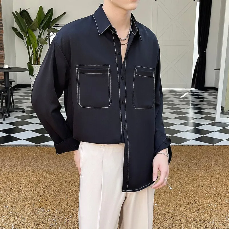 [Korean Style] 3 Colors Solid Casual Shirts