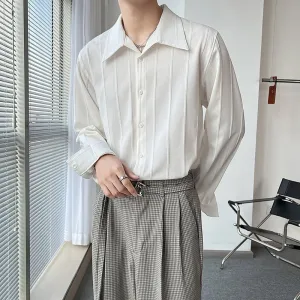 [Korean Style] Black/White Cotton Striped Shirts