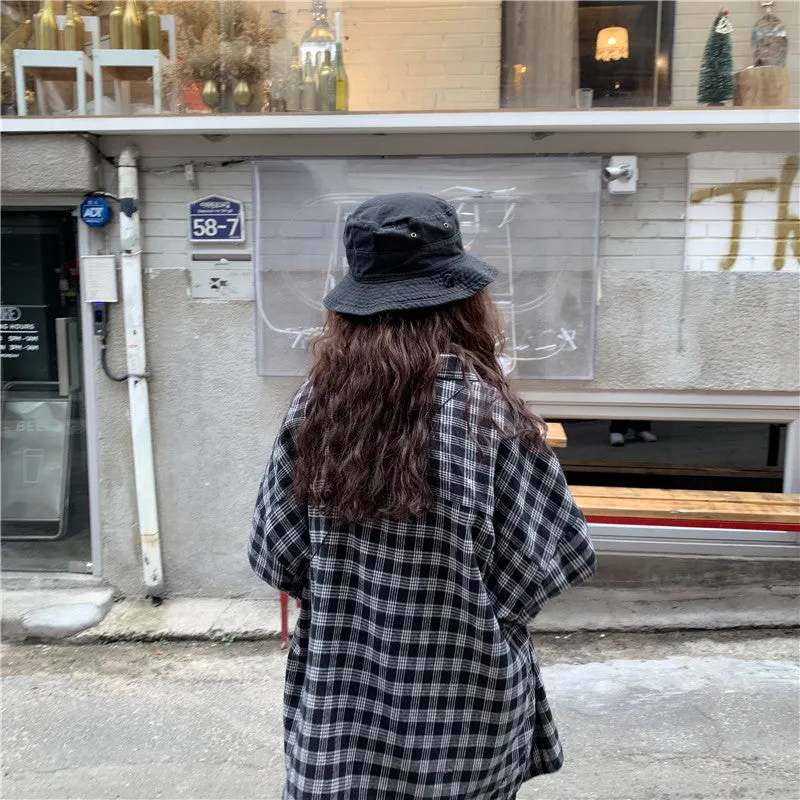 [Korean Style] Geine Oversized Check Shirts